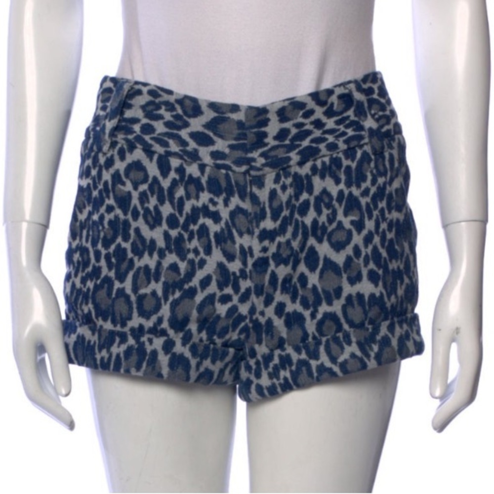 Alice + Olivia Leopard Print Mini Shorts